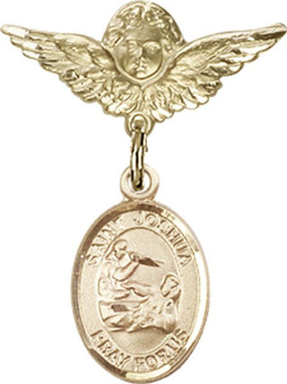 14kt Gold Filled Small Angel w/Wings St. Joshua Baby Badge - Engravable