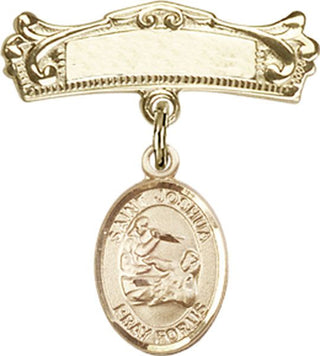 14kt Gold Badge Pin St. Joshua Baby Badge - Engravable