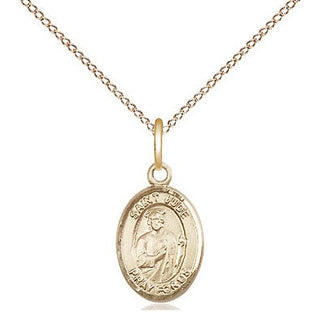 14kt Gold Saint Jude Medal Engraved Catholic Saint Jewelry