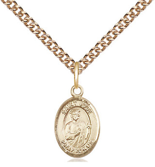 14kt Gold Saint Jude Medal Engraved Catholic Saint Jewelry