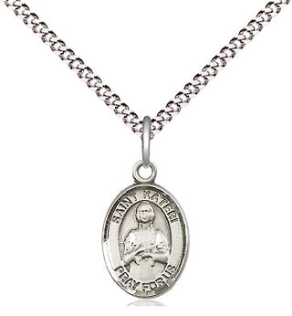 Pewter Saint Kateri Medal Religious and Catholic Jewelry Engraved Catholic Saint Jewelry