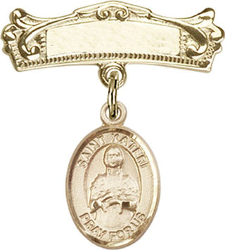 14kt Gold Filled Badge Pin St. Kateri Tekakwitha Baby Badge - Engravable