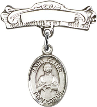 Sterling Silver Badge Pin St. Kateri Tekakwitha Baby Badge - Engravable