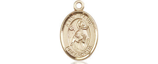 14kt Gold Saint Kevin Medal Engraved Catholic Saint Jewelry