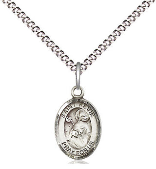 Pewter Saint Kevin Medal Religious and Catholic Jewelry Engraved Catholic Saint Jewelry