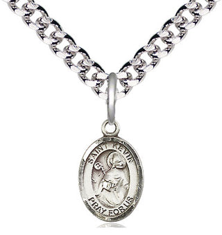 Pewter Saint Kevin Medal Religious and Catholic Jewelry Engraved Catholic Saint Jewelry