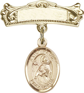 14kt Gold Filled Badge Pin St. Kevin Baby Badge - Engravable