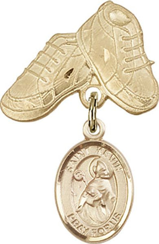 14kt Gold Filled Baby Boots St. Kevin Baby Badge - Engravable