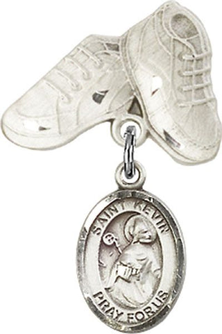 Sterling Silver Baby Boots St. Kevin Baby Badge - Engravable