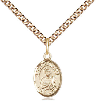 14kt Gold Saint Lawrence Medal Engraved Catholic Saint Jewelry