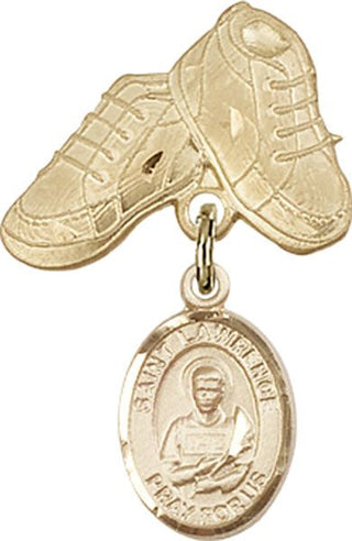 14kt Gold Baby Boots St. Lawrence Baby Badge - Engravable