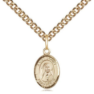 14kt Gold Saint Louise de Marillac Medal Engraved Catholic Saint Jewelry