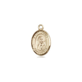 14kt Gold Saint Louise de Marillac Medal Engraved Catholic Saint Jewelry