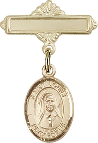 14kt Gold Filled Polished Badge Pin St. Louise de Marillac Baby Badge - Engravable