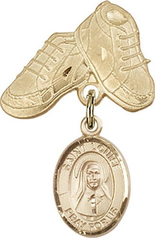 14kt Gold Baby Boots St. Louise de Marillac Baby Badge - Engravable