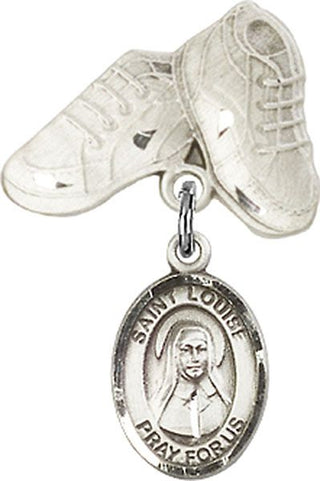 Sterling Silver Baby Boots St. Louise de Marillac Baby Badge - Engravable