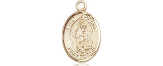 14kt Gold Saint Lazarus Medal Engraved Catholic Saint Jewelry