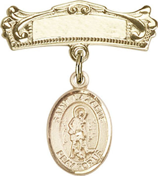 14kt Gold Filled Badge Pin St. Lazarus Baby Badge - Engravable