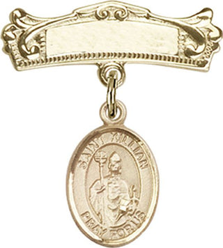 14kt Gold Badge Pin St. Kilian Baby Badge - Engravable