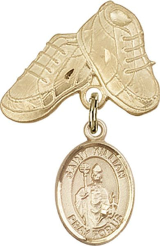 14kt Gold Baby Boots St. Kilian Baby Badge - Engravable