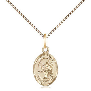 14kt Gold Saint Luke the Apostle Medal Engraved Catholic Saint Jewelry