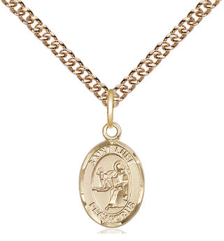 14kt Gold Saint Luke the Apostle Medal Engraved Catholic Saint Jewelry