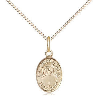 14kt Gold Saint Maria Faustina Medal Engraved Catholic Saint Jewelry