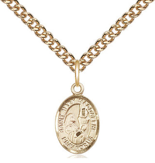 14kt Gold Saint Mary Magdalene Medal Engraved Catholic Saint Jewelry