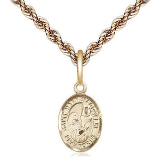 14kt Gold Saint Mary Magdalene Medal Engraved Catholic Saint Jewelry