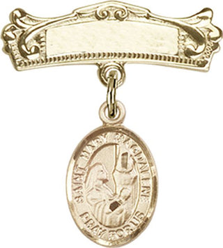14kt Gold Filled Badge Pin St. Mary Magdalene Baby Badge - Engravable