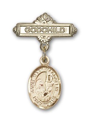 14kt Gold Godchild St. Mary Magdalene Baby Badge - Engravable