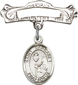 Sterling Silver Badge Pin St. Margaret Mary Alacoque Baby Badge - Engravable