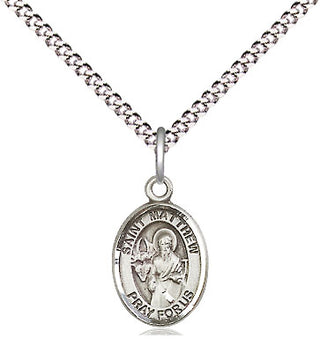Pewter Saint Matthew the Apostle Medal Religious and Catholic Jewelry Engraved Catholic Saint Jewelry