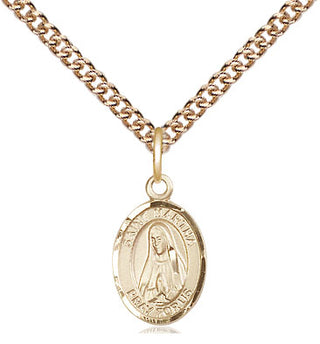 14kt Gold Saint Martha Medal Engraved Catholic Saint Jewelry