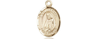 14kt Gold Saint Martha Medal Engraved Catholic Saint Jewelry