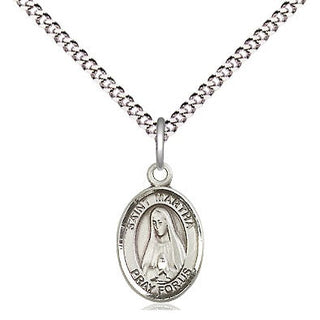 Pewter Saint Martha Medal Religious and Catholic Jewelry Engraved Catholic Saint Jewelry