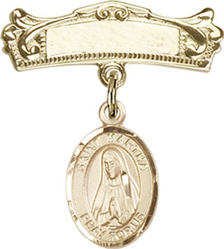 14kt Gold Filled Badge Pin St. Martha Baby Badge - Engravable