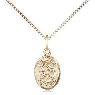 14kt Gold Saint Michael the Archangel Medal Engraved Catholic Saint Jewelry