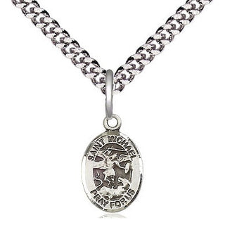 Pewter Saint Michael the Archangel Medal Religious and Catholic Jewelry Engraved Catholic Saint Jewelry