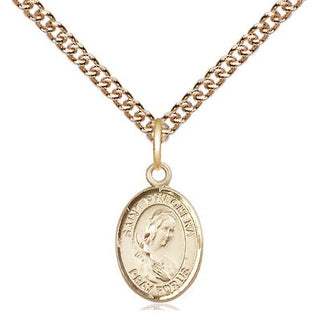 14kt Gold Saint Philomena Medal Engraved Catholic Saint Jewelry