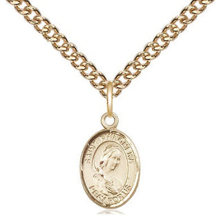 14kt Gold Saint Philomena Medal Engraved Catholic Saint Jewelry