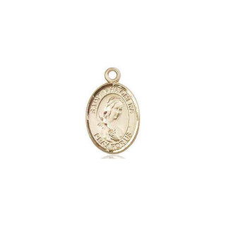 14kt Gold Saint Philomena Medal Engraved Catholic Saint Jewelry