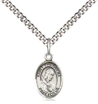 Pewter Saint Philomena Medal Religious and Catholic Jewelry Engraved Catholic Saint Jewelry