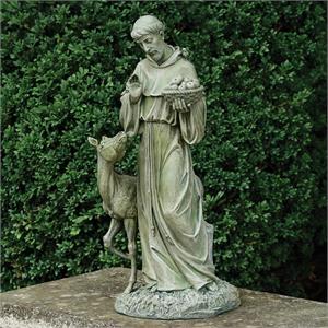 25.5-Inch St Francis With Horse Garden Statue - View 2