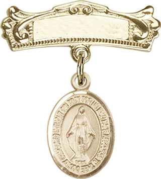 14kt Gold Filled Badge Pin Miraculous Baby Badge - Engravable