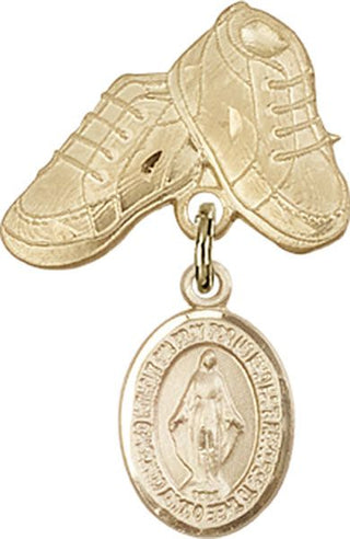 14kt Gold Filled Baby Boots Miraculous Baby Badge - Engravable