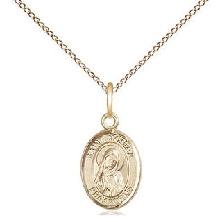 14kt Gold Saint Monica Medal Engraved Catholic Saint Jewelry