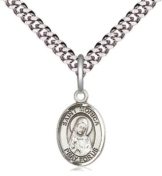 Pewter Saint Monica Medal Religious and Catholic Jewelry Engraved Catholic Saint Jewelry