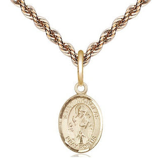 14kt Gold Saint Nicholas Medal Engraved Catholic Saint Jewelry