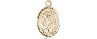 14kt Gold Saint Nicholas Medal Engraved Catholic Saint Jewelry